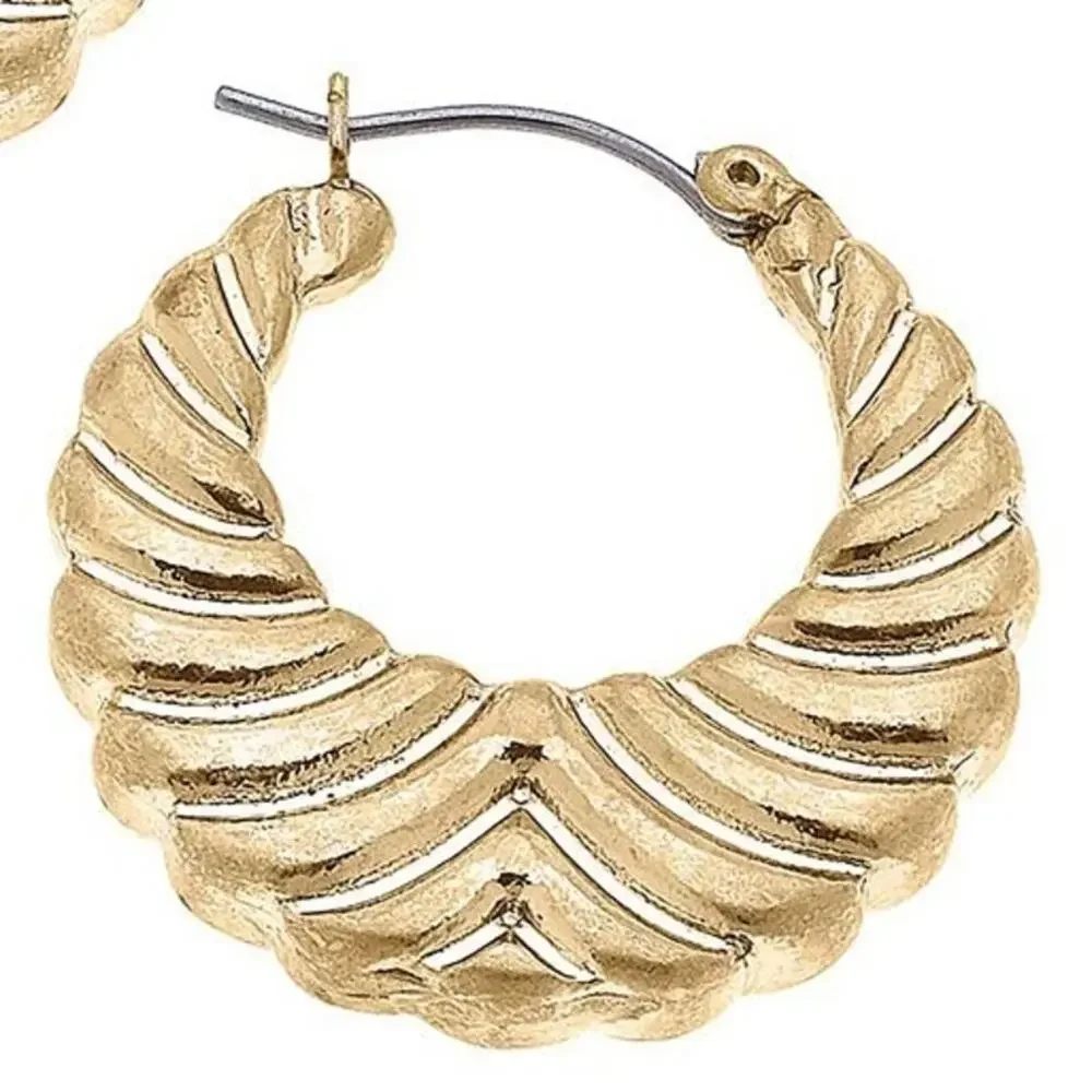 Camille Textured Hoop Earrings
